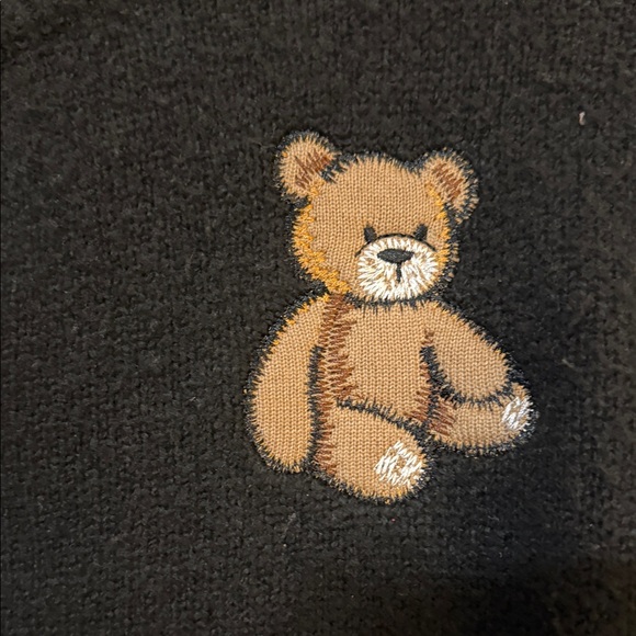 Black Cardigan with Teddy Bear Patch - Picture 4 of 6